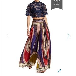 GRACIA Wide Leg Patterned Pants